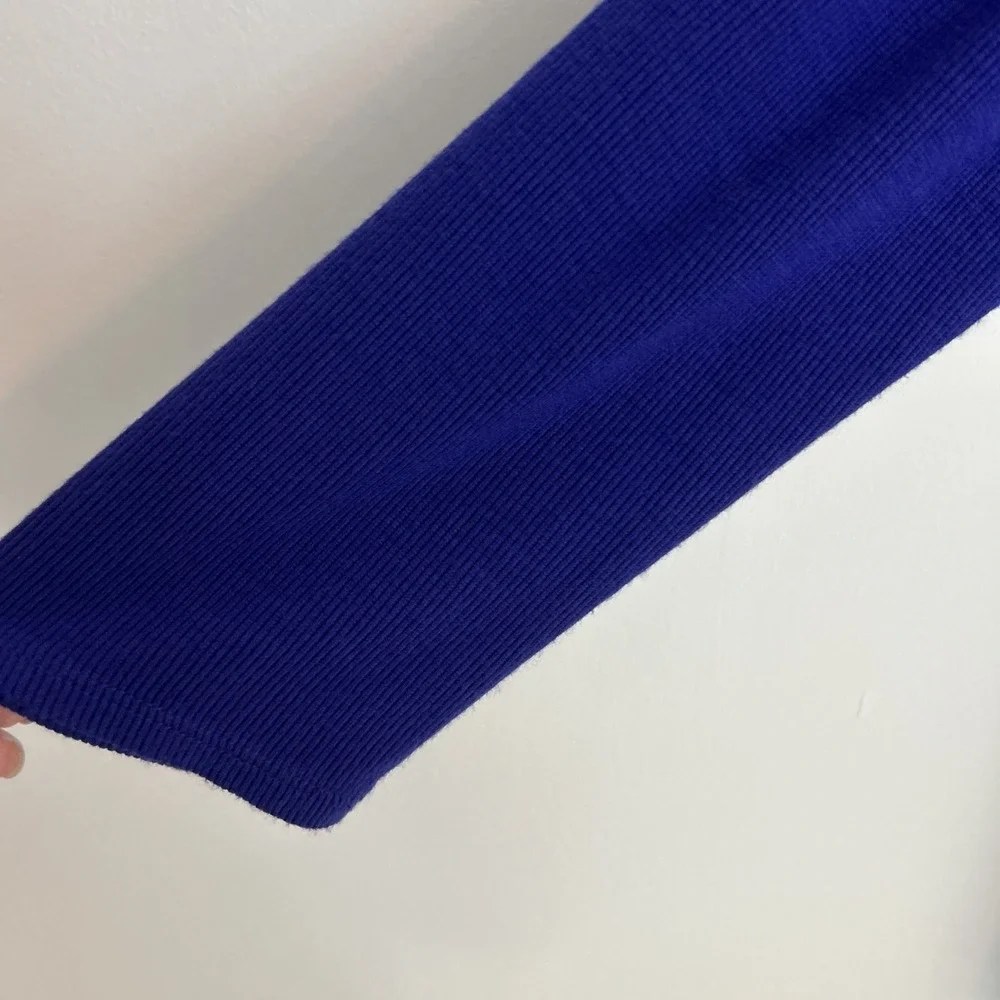 Coldwater‎ Creek Women's M Royal Blue Long Sleeve Waterfall Drape Cardigan Light